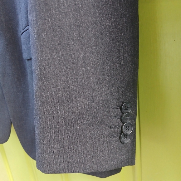 Banana Republic 46R Gray Wool blend Suit Jacket Tailored Slim Fit Made in Egypt - Picture 4 of 16